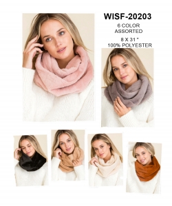 1 Dozen Assorted Color Solid Infinity Scarf WISF-20203